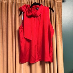 DKNY Bold Red Sleeveless Top